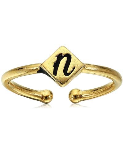 ALEX AND ANI Initial N Adjustable Ring - Metallic