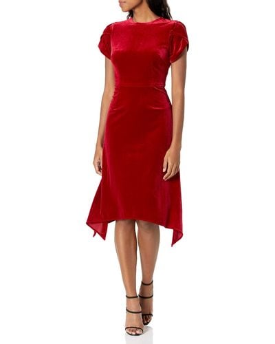 Maggy London Tulip Sleeve Handkerchief Dress - Red