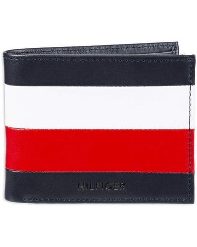 Tommy Hilfiger Leather Passcase Wallet - Red