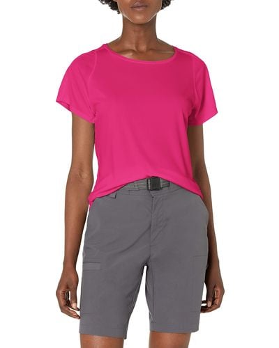 Danskin Mesh Yoke Short Sleeve T-shirt - Pink