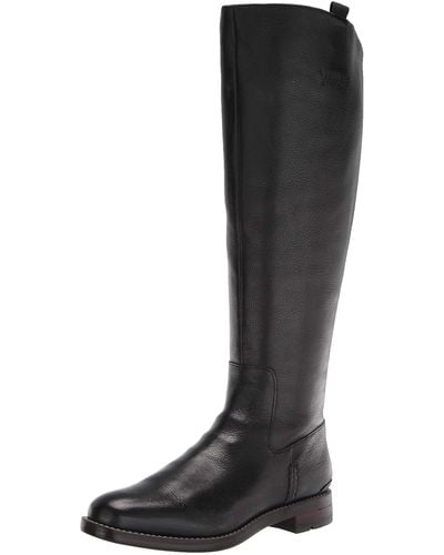 Franco Sarto S Meyer Knee High Flat Boots Black Leather 5.5 M