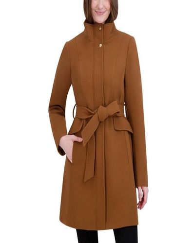 Laundry by Shelli Segal Belted Faux Wool Jacket - Brown