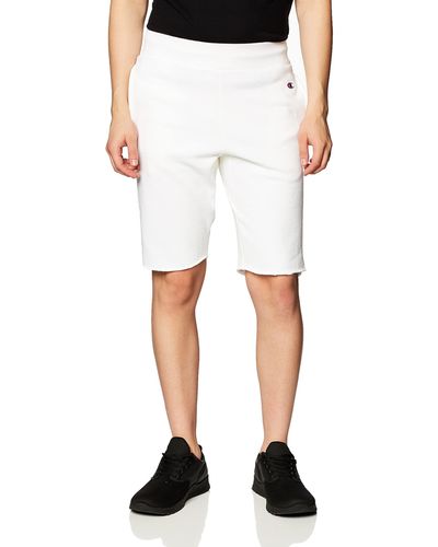 Champion 10 Inch Reverse Weave Cut-off Shorts - White