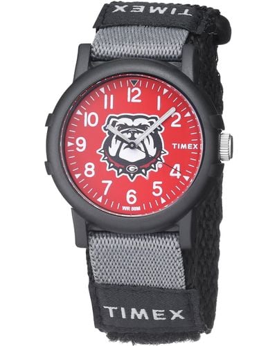 Timex Collegiate Recruit 38mm Watch – Georgia Bulldogs With Black Fabric - Red