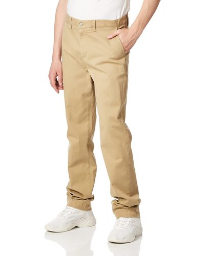 Lacoste Mens Stretch Garbadine Chino Regular Fit Pants - Natural