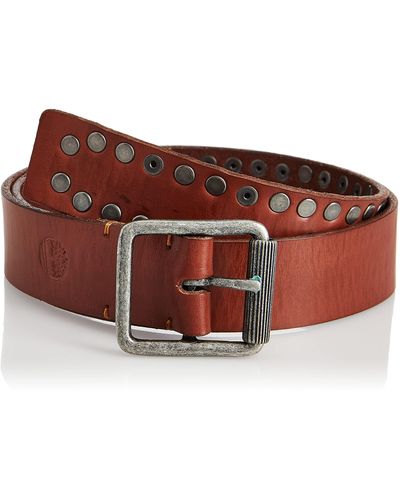 Timberland Casual Leather Belt For Jeans - Red