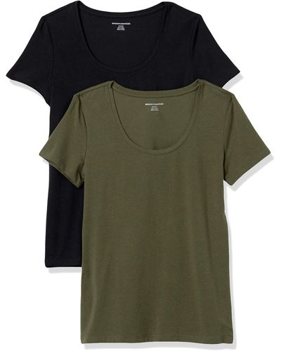 Amazon Essentials Classic-fit Short-sleeve Scoop Neck T-shirt - Green