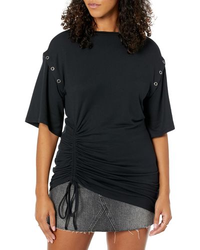 The Drop Black Ruched Tunic With Snap Detail By @bhampton