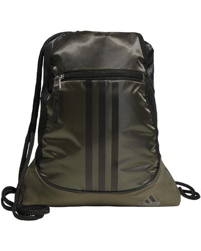 adidas Alliance Sackpack Drawstring Backpack Gym Bag - Green