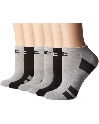 Champion Double Dry 6-pack Performance No Show Socks - Black