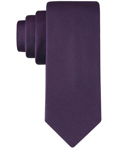 Calvin Klein Silver-spun Solid Tie - Purple