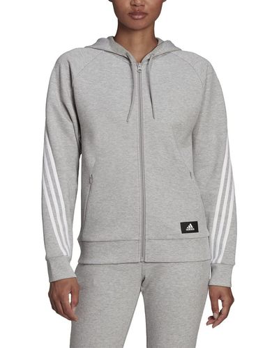 adidas Standard Sportswear Future Icon 3-stripes Hooded Tracktop - Gray