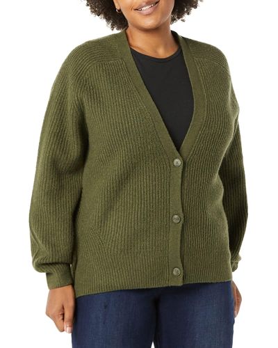 Amazon Essentials Ribbed Blouson Cardigan-discontinued Colours - Green