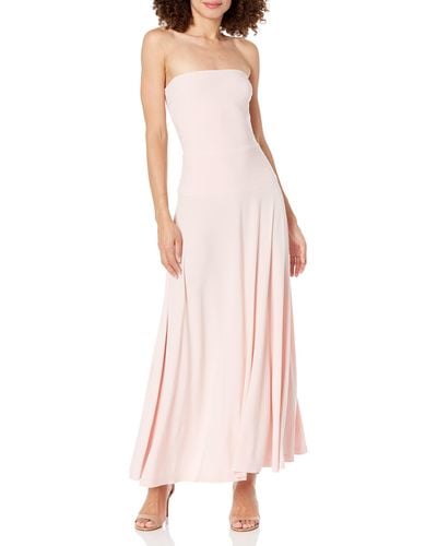 Norma Kamali Womens Strapless Flared To Midcalf Cocktail Dress - Pink