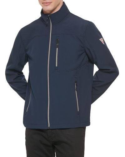 Guess Softshell Long Sleeve 1 Chest Pocket Jacket - Blue