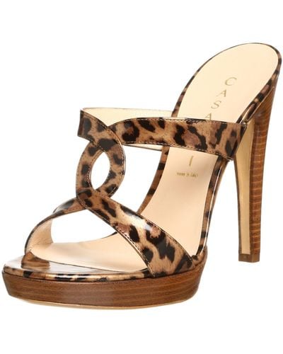 Casadei 8121 Strappy High Heel Mule Sandal,leopard Print Patent,8 M - Multicolor