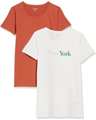 Amazon Essentials Classic-fit Short-sleeve Crewneck T-shirt - White