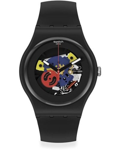Swatch New Gent Bio-sourced Black Lacquered Again Quartz Watch