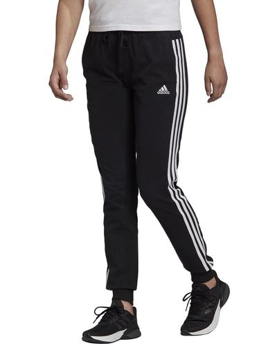 adidas Essentials 3-Stripes Fleece Pants - Black