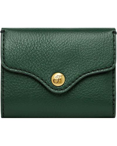 Fossil Heritage Leather Wallet Trifold - Green