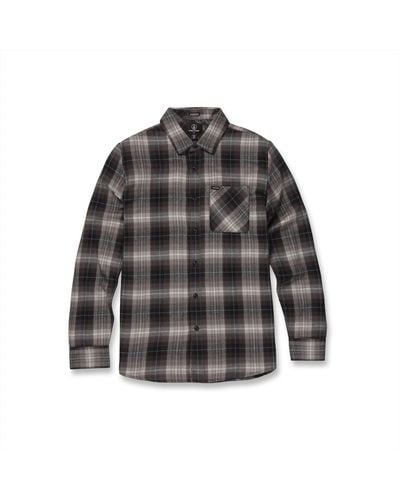 Volcom Regular Kemostone Long Sleeve Flannel Shirt - Gray