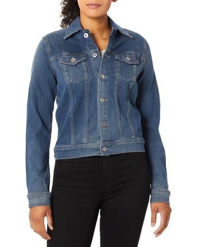 AG Jeans Womens Robyn Fitted Stretch Denim Jacket - Blue