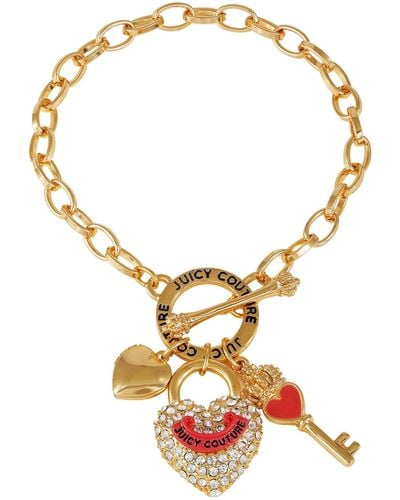 Juicy Couture Goldtone Heart And Lock Toggle Bracelet For - Metallic