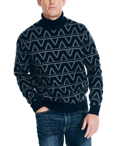 Nautica Sustainably Crafted Turtleneck Sweater - Blue