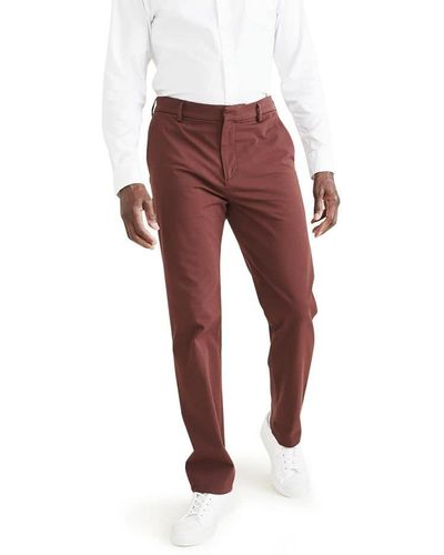 Dockers City Trouser Slim Fit Smart 360 Tech Pants, - Red