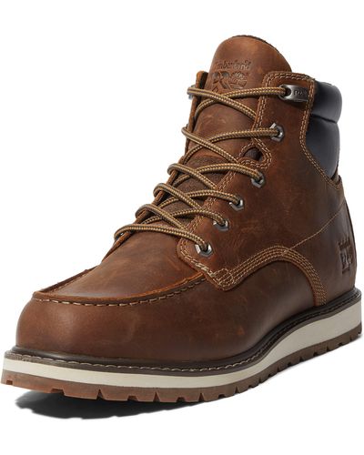 Timberland Irvine Wedge 6 Inch Soft Toe Industrial Work Boot - Brown