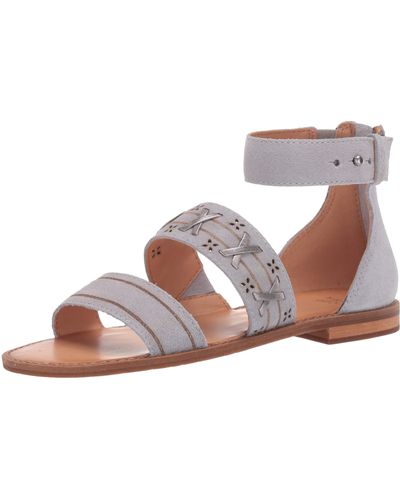 Frye And Co. Evie Whipstitch 2 Band Sandal Flat - White