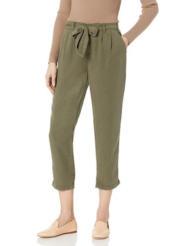 Three Dots All Weather Twill Pleated 3/4 Loose Pant - Green