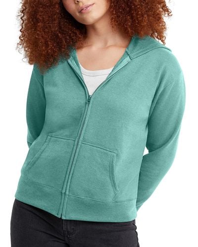 Hanes , Ecosmart Fleece Full Hoodie, Zip-up Hooded Sweatshirt For , Spanish Moss - Green