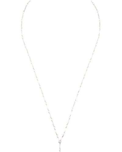 Lucky Brand Delicate Y Necklace,silver,one Size - Metallic