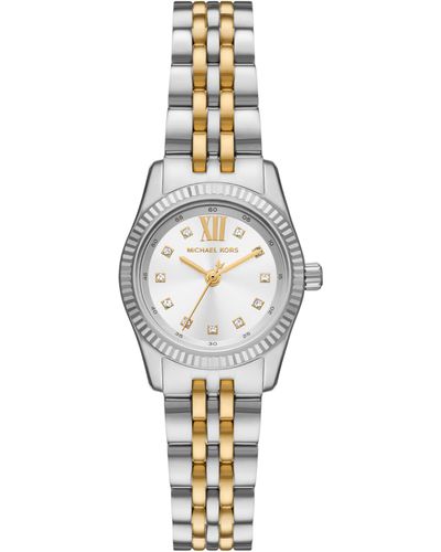 Michael Kors Lexington Silver And Gold Two-tone Stainless Steel Bracelet Watch - Metallic