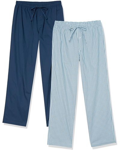 Amazon Essentials Cotton Poplin Full-length Pajama Bottoms - Blue