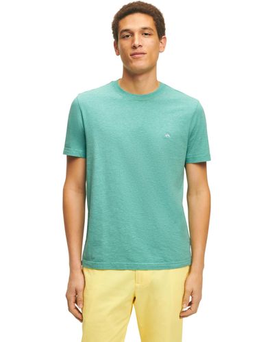 Brooks Brothers Regular Fit Supima Cotton Crewneck Short Sleeve Logo T-shirt - Green