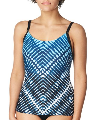 Calvin Klein Over The Shoulder Tankini Swimsuit - Blue