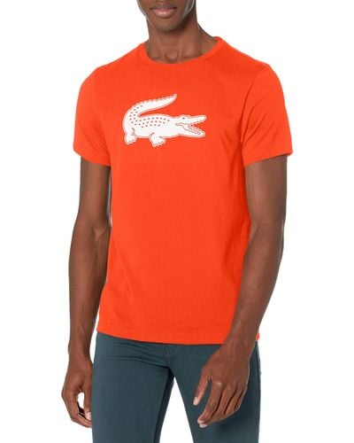 Lacoste Sport Short Sleeve Ultra Dry Croc Graphic T-shirt - Orange