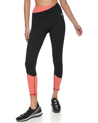 DKNY Sport Tummy Control Workout Yoga Leggings - Black