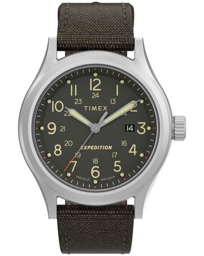 Timex Expedition North Sierra 41mm Watch – Olive Dial Stainless Steel Case With Olive Fabric - Multicolor
