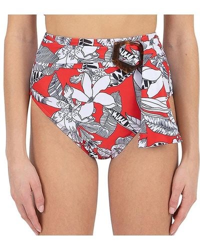 Kensie Standard Belted Ultra High Waist Swimsuit Bottom - Multicolor