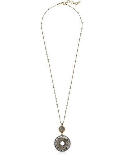 Lucky Brand Two Tone Pendant Necklace - Multicolor