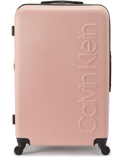 Calvin Klein Hard Side Upright Luggage Spinner Light Weight Suitcase - Pink