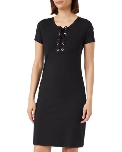 Emporio Armani Ribbed Lycra Short Dress - Black
