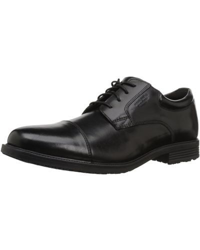 Rockport Essential Details Water Proof Cap Toe Oxford,black,10 Xw Us