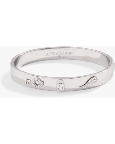 ALEX AND ANI A22syhibrss,symbol Hinge Bracelet,shiny Silver,silver 30b00006 - Metallic