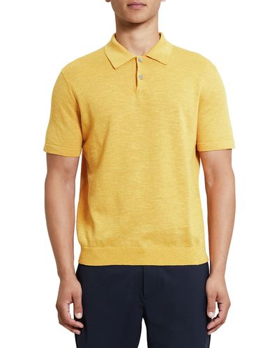 Theory Mens Goris Pl.canvas Line Polo Sweater - Yellow