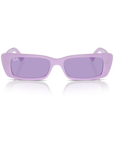 Ray-Ban Rb4425f Teru Low Bridge Fit Rectangular Sunglasses - Purple
