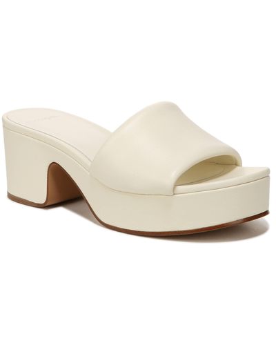 Vince S Margo Slide Platform Sandal Marble Cream Leather 9 M - Natural